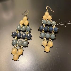 Charming Charlie Blue and Gold Dangle Earrings